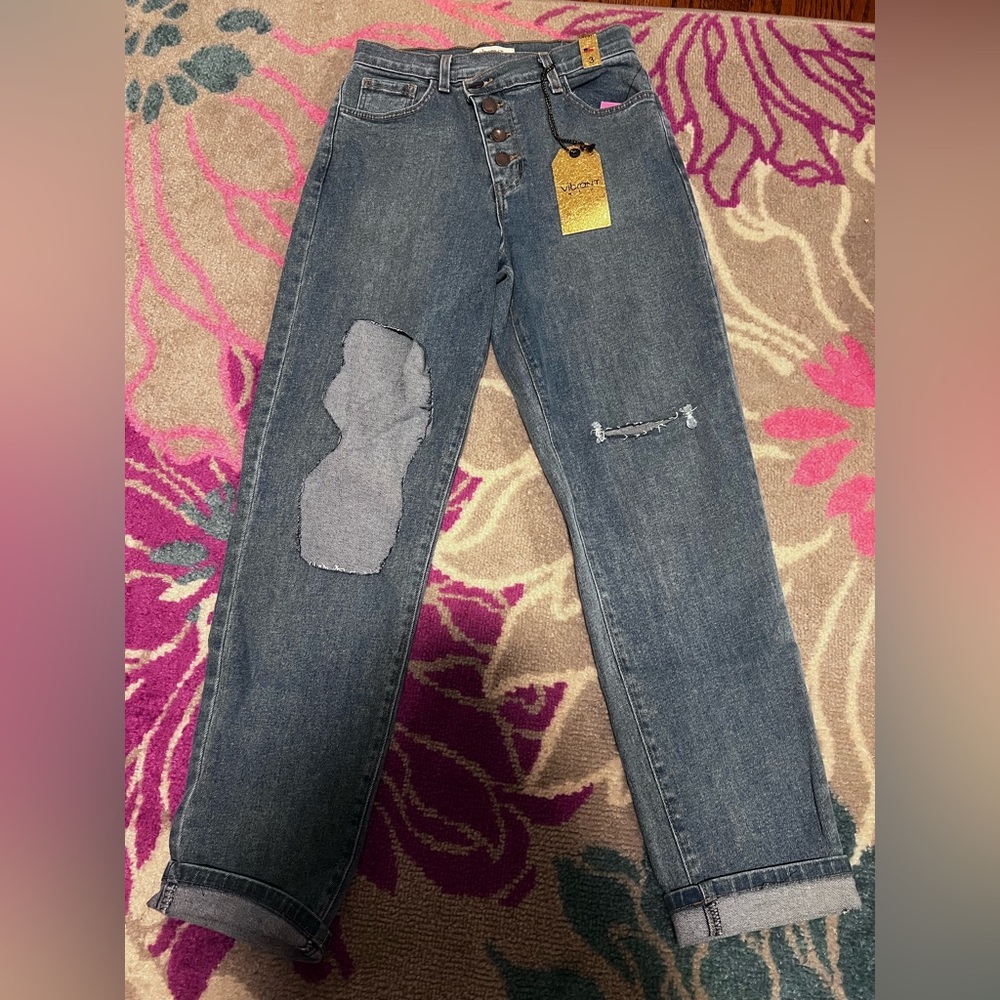 Vibrant brand blue jeans